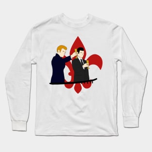 klaus and elijah fleur de lis with balcony the originals Long Sleeve T-Shirt